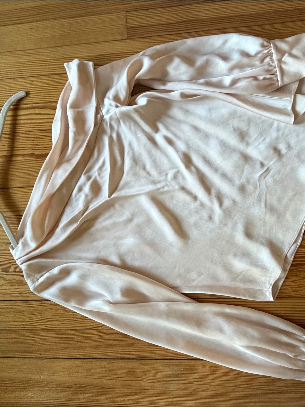 Jonathan Simkhai Pale Blush Off-Shoulder Long Sleeve Top
